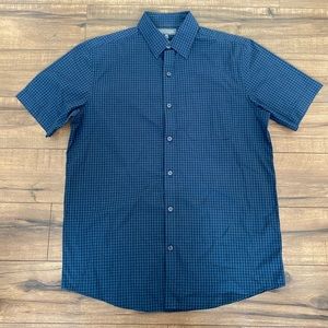 Men's Blue Checkered Button up shirt by Denver Hayes